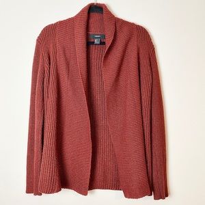 Forever 21 Burgundy Sweater Knit Open Cardigan